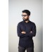Mac Mille Navi Blue Solid Oxford Cotton Shirt