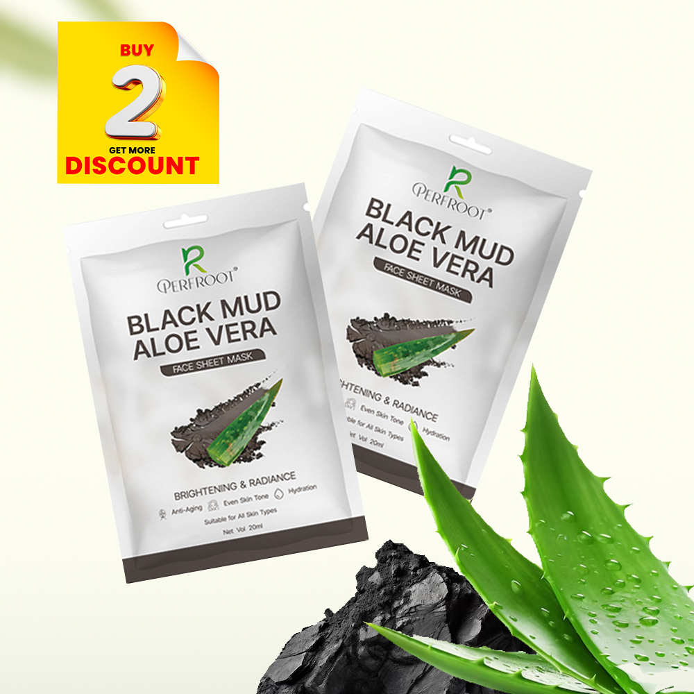 Perfroot Black Mud Aloevera Face Sheet Mask 20ml
