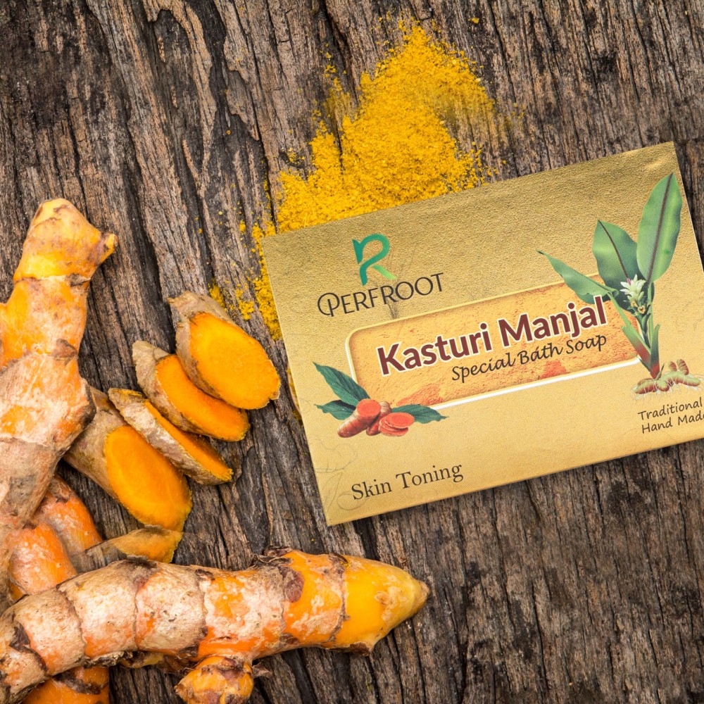 Perfroot Traditional Hand Made Kasturi Manjal Soap 100g