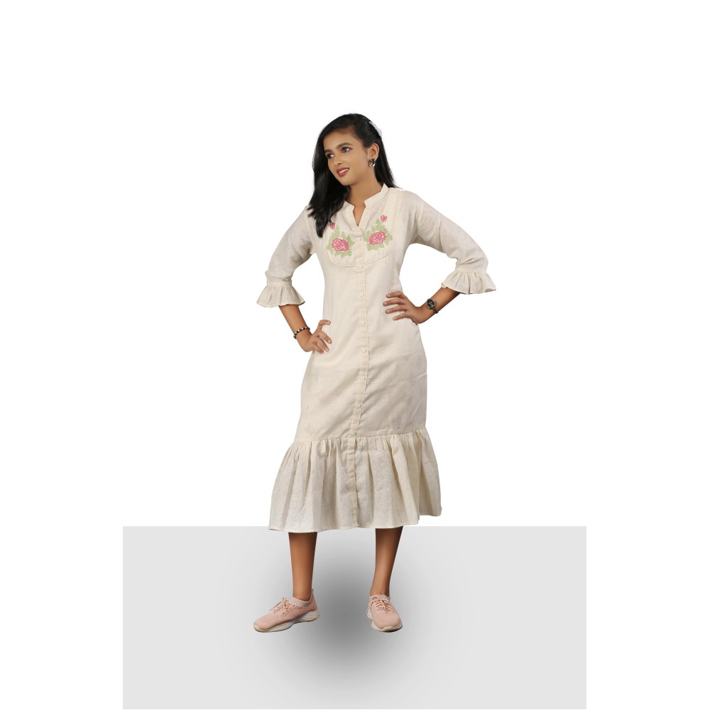 Dolley madison handloom frock type kurti - ready to wear