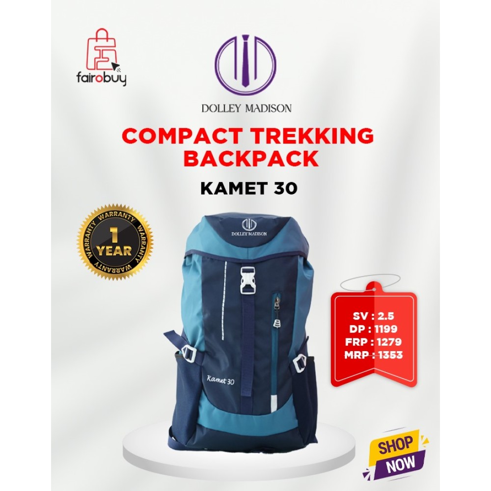 Compact Trekking Backpack - Kamet 30 (Navy Blue)