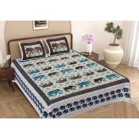 Heavenly Rest Queen Size Premium Quality Bedsheet (Elephant Design)