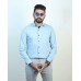 Mac Mille Light Blue Solid Oxford Cotton Shirt