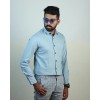 Mac Mille Light Blue Solid Oxford Cotton Shirt