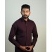 Mac Mille Grape Solid Oxford Cotton Shirt