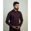 Mac Mille Grape Solid Oxford Cotton Shirt